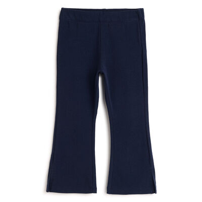 Girls Dark Blue Solid Trouser